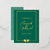 Carte postale Invitation Emerald Mariage Foil (Recto/Verso)