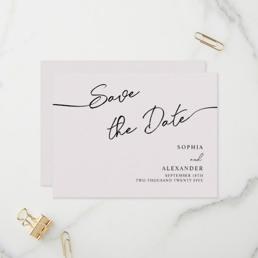 Carte Postale Invitation Enregistrer La Date. (Devant/Arrière en situation)