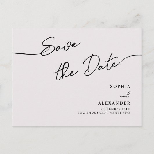 Carte Postale Invitation Enregistrer La Date. (Devant)