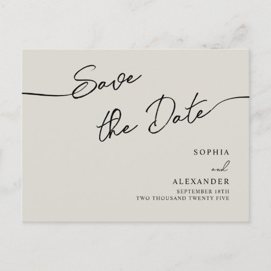 Carte Postale Invitation Enregistrer La Date. (Devant)