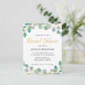 Carte postale Invitation Eucalyptus Green Bridal (Debout devant)