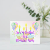 Carte postale Invitation fête d'anniversaire (Debout devant)