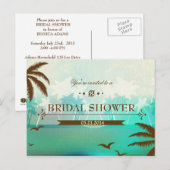 Carte Postale Invitation Fête des mariées Tropical Turquoise Bea (Devant / Derrière)