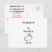 Carte Postale Invitation fiançailles (Devant / Derrière)