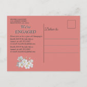 Carte postale Invitation Fiançailles Inv Soie & Pe (Dos)