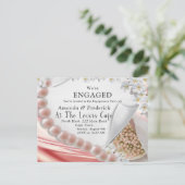 Carte postale Invitation Fiançailles Inv Soie & Pe (Debout devant)