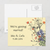 Carte Postale Invitation Fleurs Assorties (Devant / Derrière)