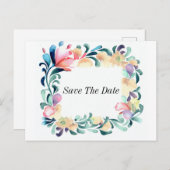 Carte postale Invitation Fleurs colorées (Devant / Derrière)