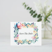 Carte postale Invitation Fleurs colorées (Debout devant)