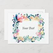 Carte postale Invitation Fleurs colorées (Devant / Derrière)