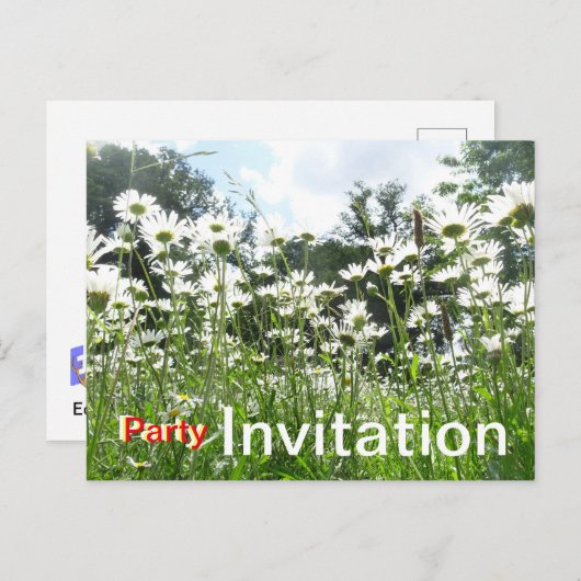 Carte postale Invitation Fleurs Faisy (Devant / Derrière)