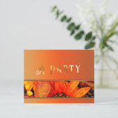 Carte postale Invitation Florales Automne (Debout devant)