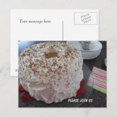 Carte Postale Invitation Gâteau Ange (Devant / Derrière)