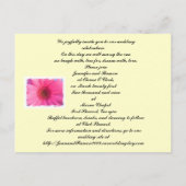 Carte Postale Invitation Gerber Daisy (Dos)