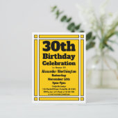 Carte postale Invitation Gold Geometry 30th Birthd (Debout devant)