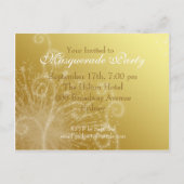 Carte Postale Invitation Gold Masquerade Party (Dos)