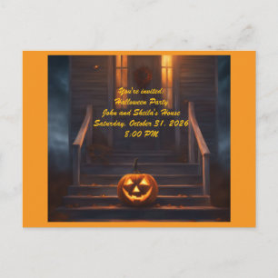 Carte Postale Invitation Halloween Citrouille
