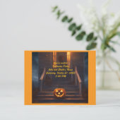Carte Postale Invitation Halloween Citrouille (Debout devant)