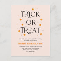 Carte postale Invitation Halloween Trick ou Treat