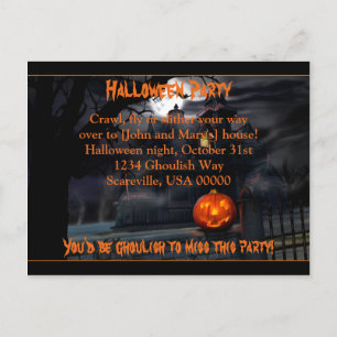 Carte Postale Invitation Haunween Party Halloween