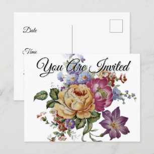 Carte postale Invitation Imaginaire Floral