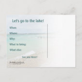 Carte Postale Invitation Lake Party (Dos)