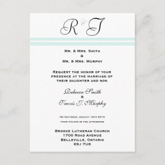 Carte Postale Invitation - Ligne bleue