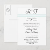 Carte Postale Invitation - Ligne bleue (Devant / Derrière)