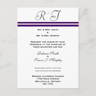 Carte Postale Invitation - Ligne violette