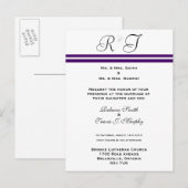 Carte Postale Invitation - Ligne violette (Devant / Derrière)