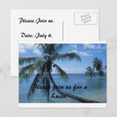 Carte Postale Invitation Luau (Devant / Derrière)