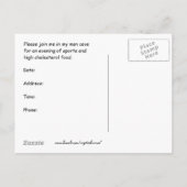 Carte Postale Invitation Man Cave (Dos)