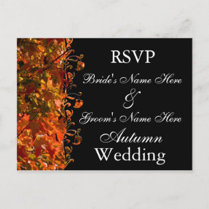 Carte Postale Invitation mariage de automne RSVP Mariage d'autom