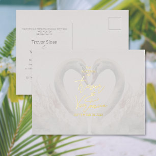 Carte postale Invitation Mariage Swan Foil