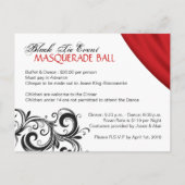 Carte Postale Invitation Masquerade Ball (Dos)