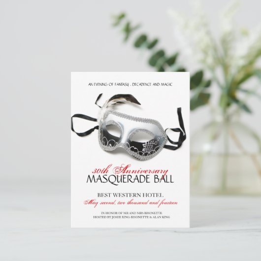 Carte Postale Invitation Masquerade Ball (Debout devant)