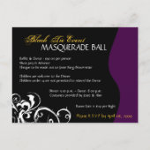 Carte Postale Invitation Masquerade Ball (Dos)