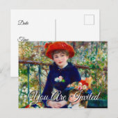 Carte postale Invitation mère et enfant de Renoir (Devant / Derrière)
