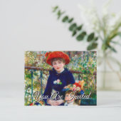 Carte postale Invitation mère et enfant de Renoir (Debout devant)