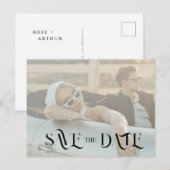 Carte Postale Invitation minimale et chic pour annoncer la date (Devant / Derrière)