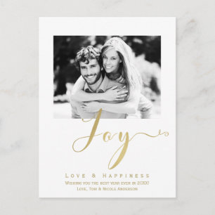 Carte Postale Invitation Moderne de Nouvel An de Vacances JOIE e