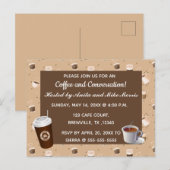 Carte Postale Invitation modifiable pour café et conversation (Devant / Derrière)