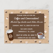 Carte Postale Invitation modifiable pour café et conversation (Devant)