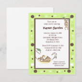 Carte Postale Invitation Monkey Business Green et point Brown (Devant / Derrière)