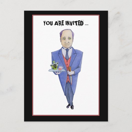 Carte postale Invitation Mystère Meurtre Butler (Devant)