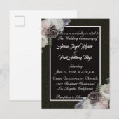 Carte Postale Invitation noire et blanche élégante (Devant / Derrière)