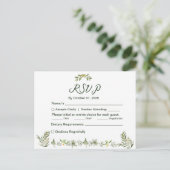 Carte postale Invitation Olive Green RSVP (Debout devant)