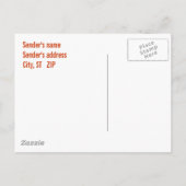 Carte Postale Invitation Orange et black open house (Dos)