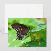 Carte Postale Invitation papillon (Devant / Derrière)