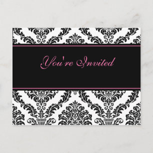 Carte Postale Invitation PC Vintage rose